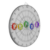 SlipperyJoe's regenbogenfarbenes Stolz-Zeichen dor Dartscheibe (Vorderseite Links)
