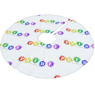 SlipperyJoe's regenbogenfarbenes Stolz-Zeichen dor Polyester Weihnachtsbaumdecke