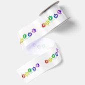 SlipperyJoe's regenbogenfarbenes Stolz-Zeichen dor Satinband (Rückseite)