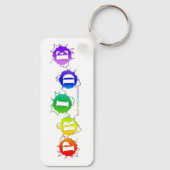 SlipperyJoe's regenbogenfarbenes Stolz-Zeichen dor Schlüsselanhänger (Rückseite)