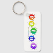 SlipperyJoe's regenbogenfarbenes Stolz-Zeichen dor Schlüsselanhänger (Vorderseite)