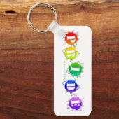 SlipperyJoe's regenbogenfarbenes Stolz-Zeichen dor Schlüsselanhänger (Vorderseite)