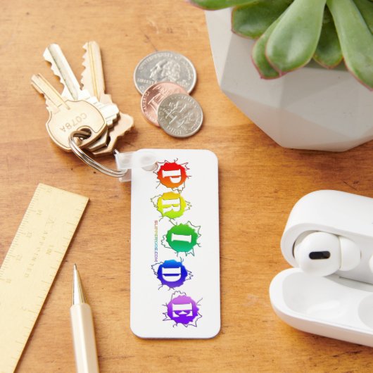 SlipperyJoe's regenbogenfarbenes Stolz-Zeichen dor Schlüsselanhänger (Schreibtisch)