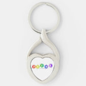 SlipperyJoe's regenbogenfarbenes Stolz-Zeichen dor Schlüsselanhänger (Vorderseite)