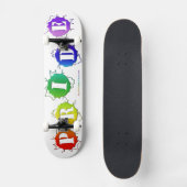 SlipperyJoe's regenbogenfarbenes Stolz-Zeichen dor Skateboard (Vorderseite)