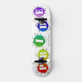 SlipperyJoe's regenbogenfarbenes Stolz-Zeichen dor Skateboard (Vorderseite)