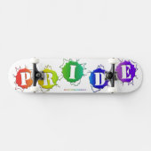 SlipperyJoe's regenbogenfarbenes Stolz-Zeichen dor Skateboard (Horizontal)