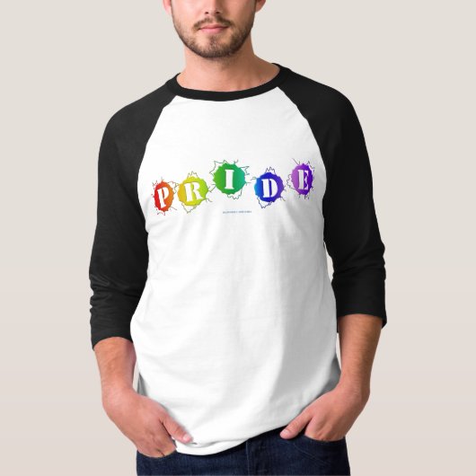 SlipperyJoe's regenbogenfarbenes Stolz-Zeichen dor T-Shirt (Vorderseite)