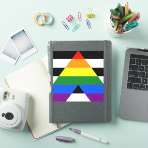 SlipperyJoes Regenbogenflagge für gerade Verbündet Aufkleber
