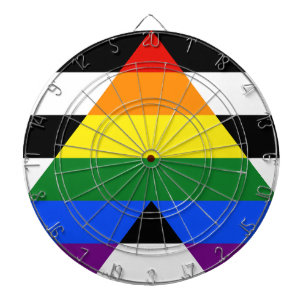 SlipperyJoes Regenbogenflagge für gerade Verbündet Dartscheibe