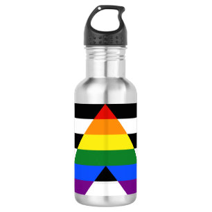 SlipperyJoes Regenbogenflagge für gerade Verbündet Edelstahlflasche