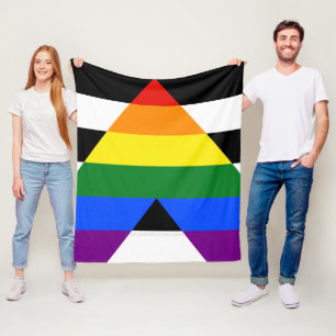 SlipperyJoes Regenbogenflagge für gerade Verbündet Fleecedecke