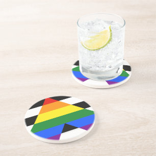 SlipperyJoes Regenbogenflagge für gerade Verbündet Getränkeuntersetzer
