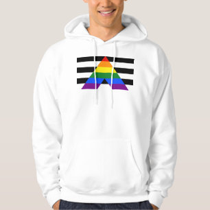 SlipperyJoes Regenbogenflagge für gerade Verbündet Hoodie