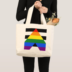 SlipperyJoes Regenbogenflagge für gerade Verbündet Jumbo Stoffbeutel