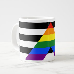 SlipperyJoes Regenbogenflagge für gerade Verbündet Jumbo-Tasse