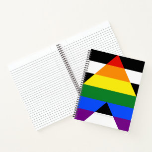 SlipperyJoes Regenbogenflagge für gerade Verbündet Notizblock