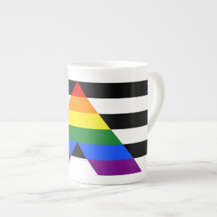 SlipperyJoes Regenbogenflagge für gerade Verbündet Porzellantasse