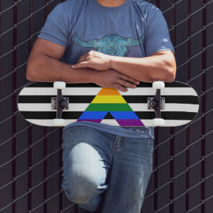 SlipperyJoes Regenbogenflagge für gerade Verbündet Skateboard
