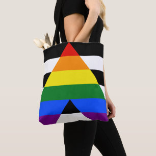 SlipperyJoes Regenbogenflagge für gerade Verbündet Tasche