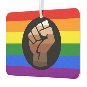 SlipperyJoes Regenbogenflagge mit erhobener Faust Autolufterfrischer