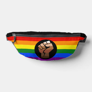 SlipperyJoes Regenbogenflagge mit erhobener Faust Bauchtasche