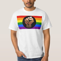 SlipperyJoes Regenbogenflagge mit erhobener Faust