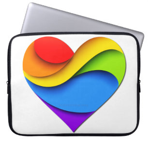 SlipperyJoe's regenbogenförmiges Herz in Rot Orang Laptopschutzhülle