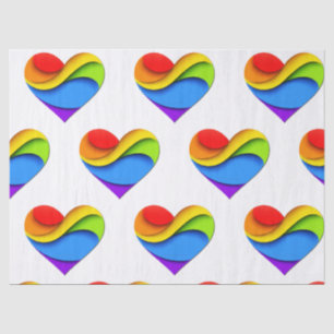 SlipperyJoe's regenbogenförmiges Herz in Rot Orang Seidenpapier
