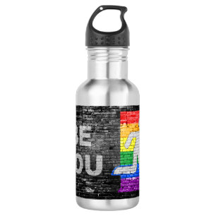 SlipperyJoes Regenbogenstolz-Farben-Panel Stadtbil Edelstahlflasche