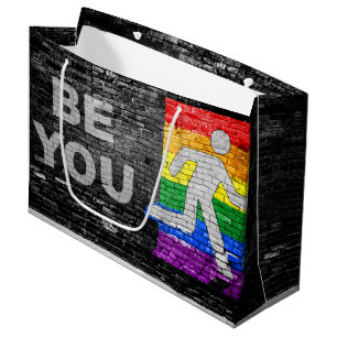SlipperyJoes Regenbogenstolz-Farben-Panel Stadtbil Große Geschenktüte