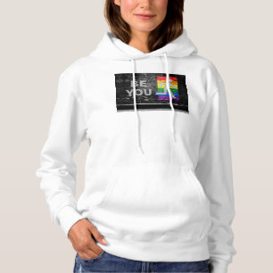 SlipperyJoes Regenbogenstolz-Farben-Panel Stadtbil Hoodie