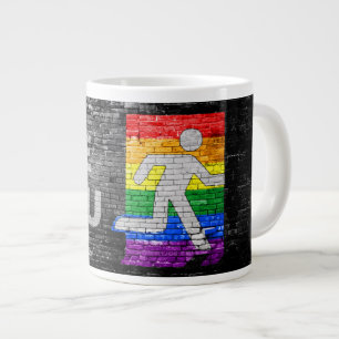 SlipperyJoes Regenbogenstolz-Farben-Panel Stadtbil Jumbo-Tasse