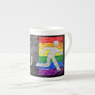 SlipperyJoes Regenbogenstolz-Farben-Panel Stadtbil Porzellantasse