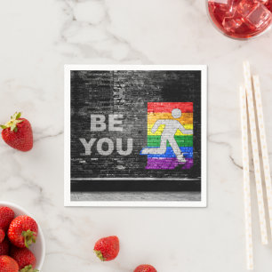 SlipperyJoes Regenbogenstolz-Farben-Panel Stadtbil Serviette