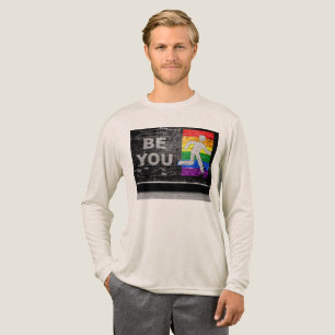 SlipperyJoes Regenbogenstolz-Farben-Panel Stadtbil Tri-Blend Shirt