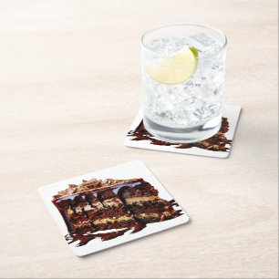 SlipperyJoe's reine Schokoladenkuchen Dekadenz rei Rechteckiger Pappuntersetzer