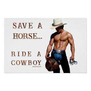 SlipperyJoe's rette Pferd reite Strohhut Cowboyhut Poster