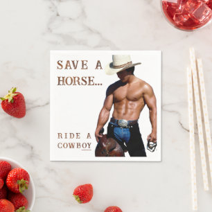 SlipperyJoe's rette Pferd reite Strohhut Cowboyhut Serviette