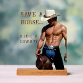 SlipperyJoe's rettend Pferderückfahrt Strohhut Acrylschild (Neutral)