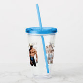 SlipperyJoe's rettend Pferderückfahrt Strohhut Acryltrinkbecher (Links)