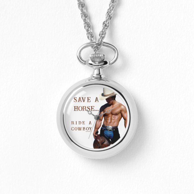 SlipperyJoe's rettend Pferderückfahrt Strohhut Armbanduhr (Vorderseite)