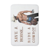 SlipperyJoe's rettend Pferderückfahrt Strohhut Badematte (Vorderseite Vertikal)