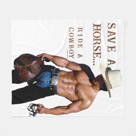 SlipperyJoe's rettend Pferderückfahrt Strohhut Fleecedecke (Vorderseite (Horizontal))