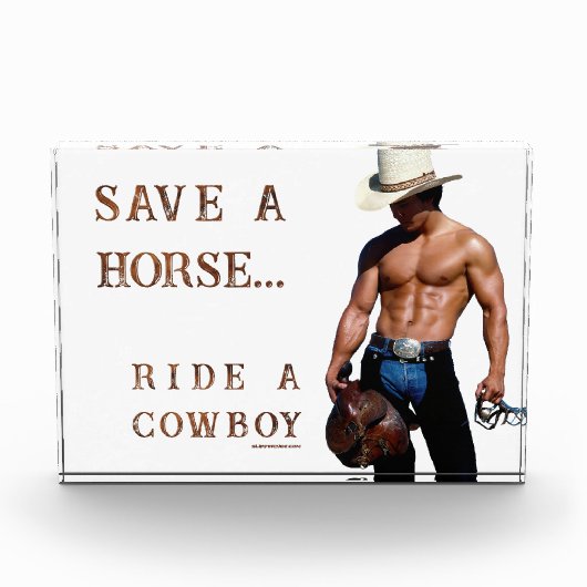 SlipperyJoe's rettend Pferderückfahrt Strohhut Fotoblock (Vorderseite)