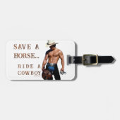 SlipperyJoe's rettend Pferderückfahrt Strohhut Gepäckanhänger (Vorderseite horizontal)