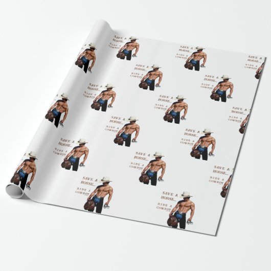 SlipperyJoe's rettend Pferderückfahrt Strohhut Geschenkpapier (Ungerollt)