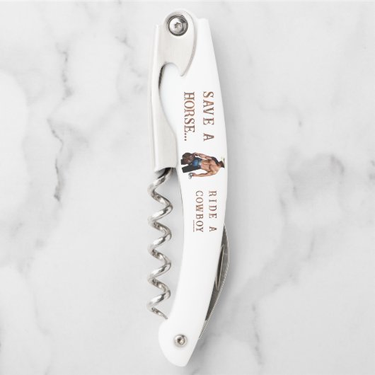 SlipperyJoe's rettend Pferderückfahrt Strohhut Kellnermesser (Vorderseite)