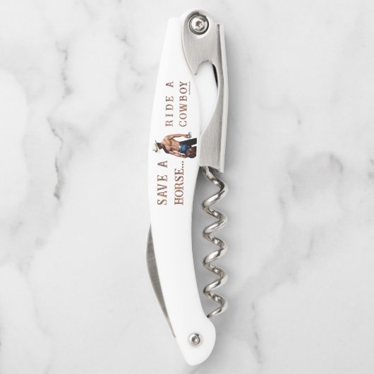 SlipperyJoe's rettend Pferderückfahrt Strohhut Kellnermesser (Rückseite)