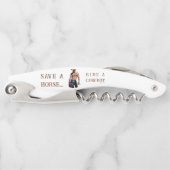 SlipperyJoe's rettend Pferderückfahrt Strohhut Kellnermesser (Vorderseite)